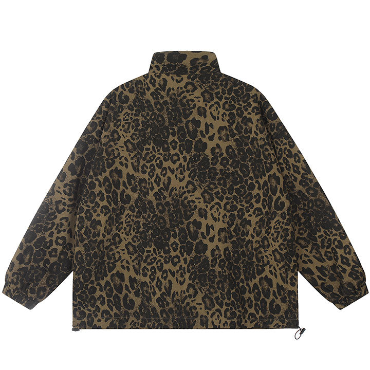 cheetah print zipper jacket