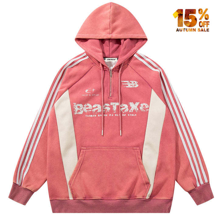 sporty hoodie with side stripe