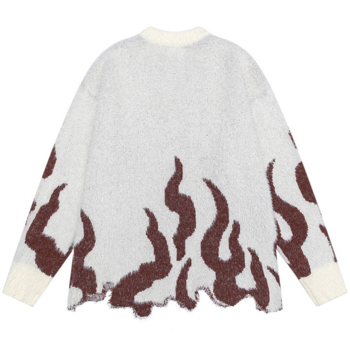 mohair flame sweater irregular hem