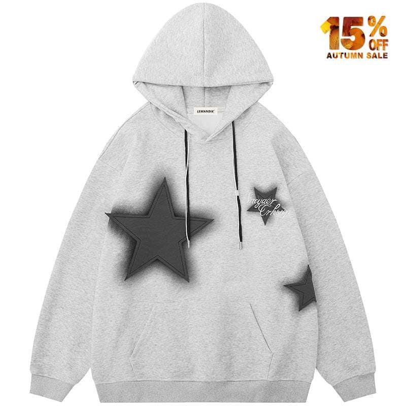 star patch hoodie for men