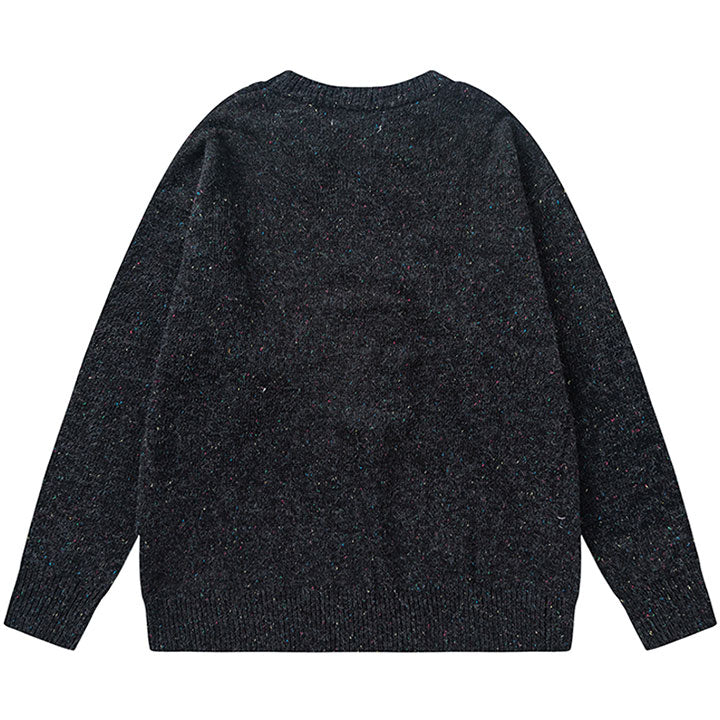 crew neck sweater flocked furry ghost