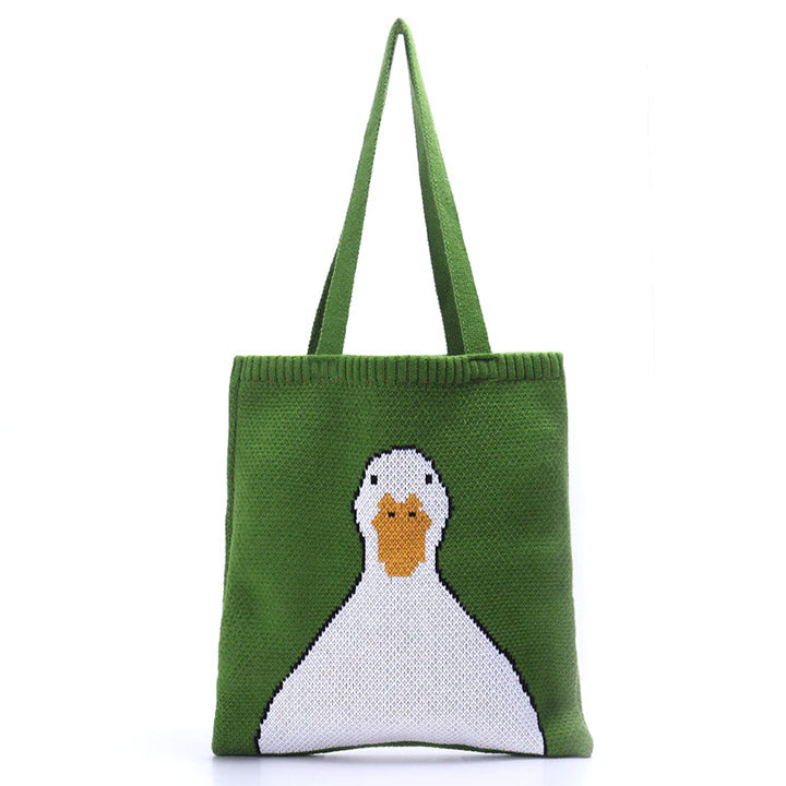 LEMANDIK® Green Duck Knitted Shoulder Bag