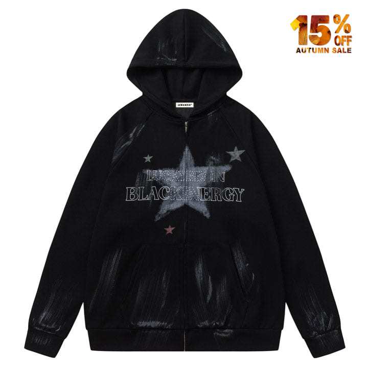 wasteland style hoodie with star print