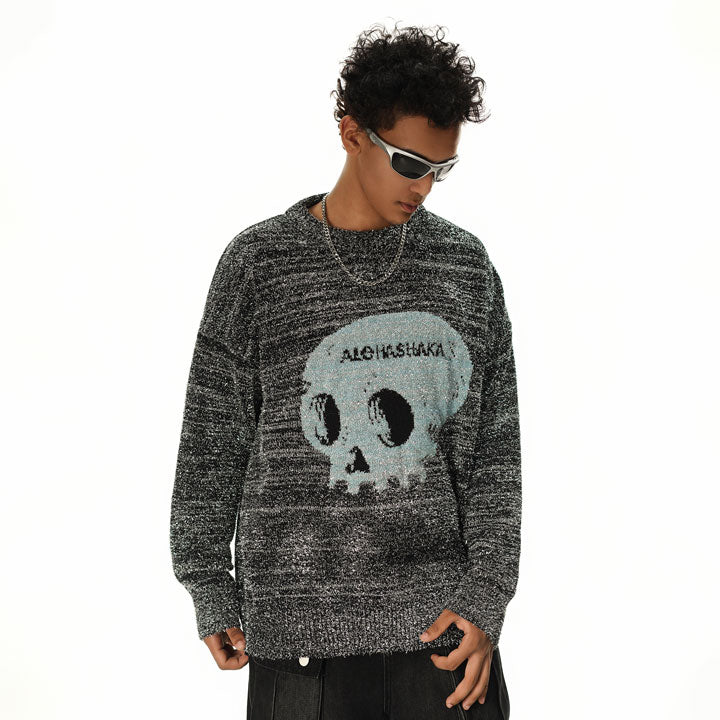 streetwear sweater with skull pattern