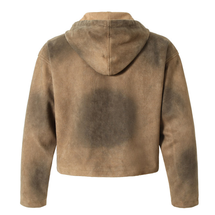 LEMANDIK® Vintage Washed Suede Hooded Jacket