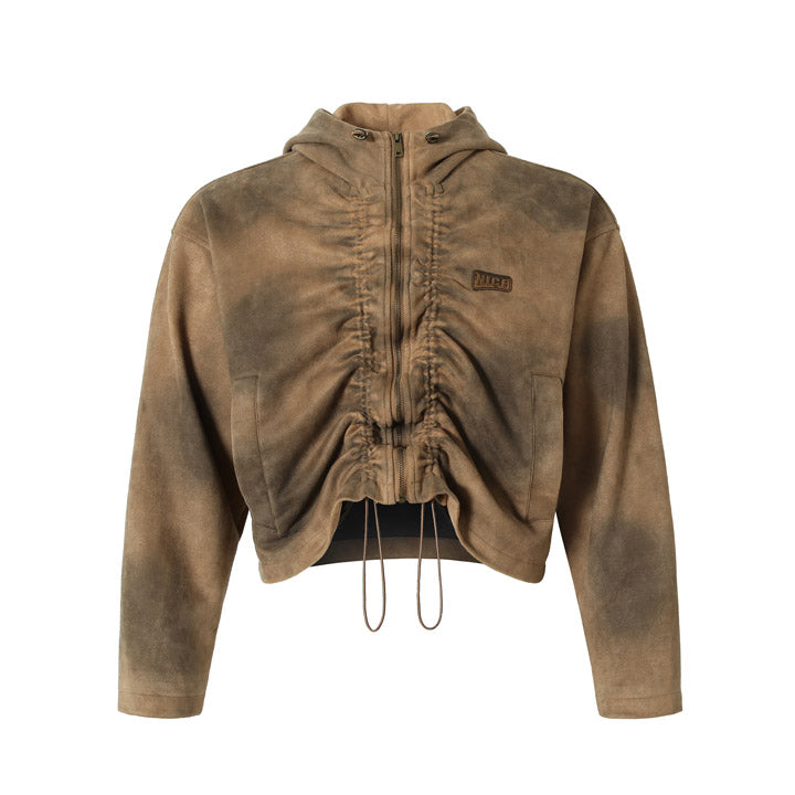 LEMANDIK® Vintage Washed Suede Hooded Jacket