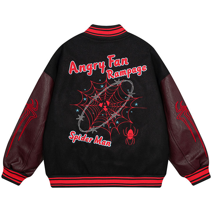 oversize varsity jacket letter spider man