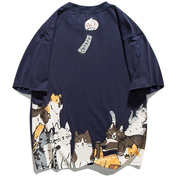 LEMANDIK® Summer T-shirt Multi Cats Print