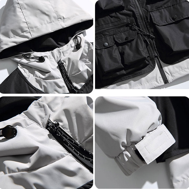 LEMANDIK® Streetwear Detachable Two Piece Jacket with Hooded