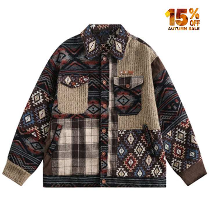 ethnic style patchwork jacket