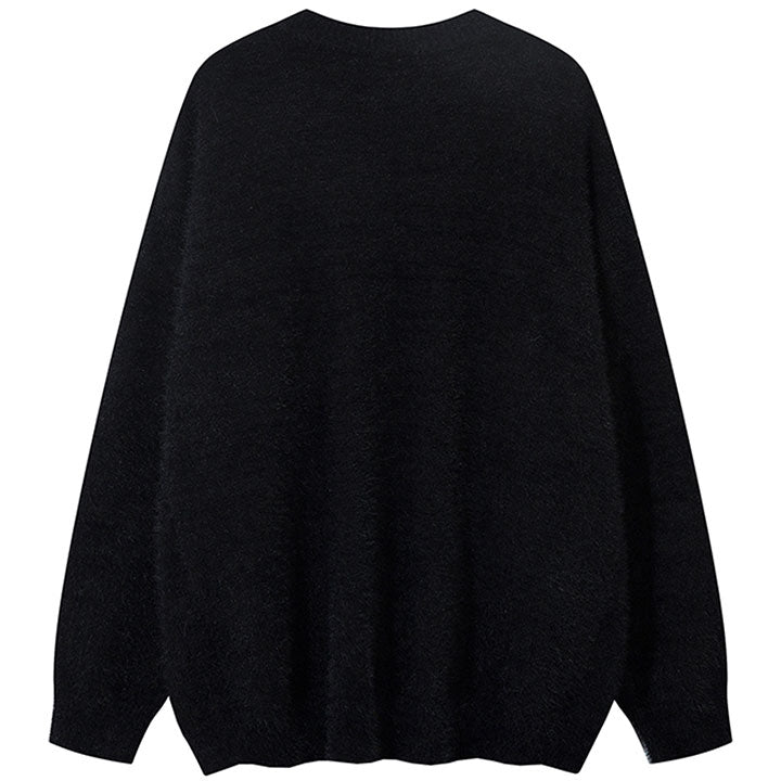 oversize knit sweater bat wing ghost