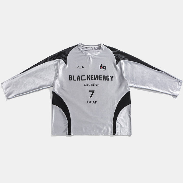 sliver long sleeve shirt with number 7