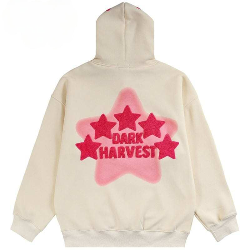 Lemandik Oversize Hoodie Flocked Stars