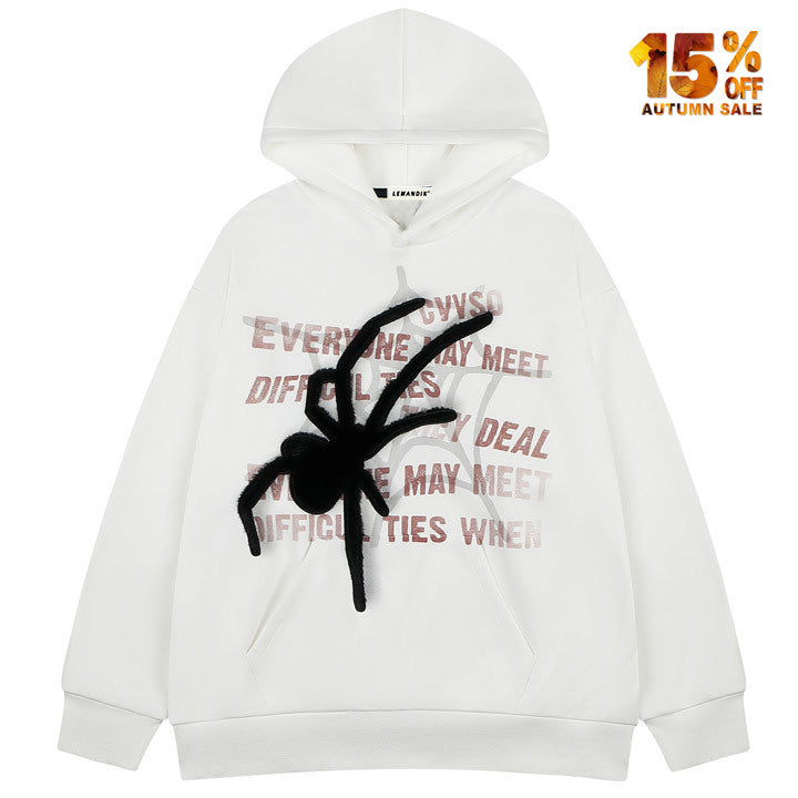 men's graphic hoodie with furry spider