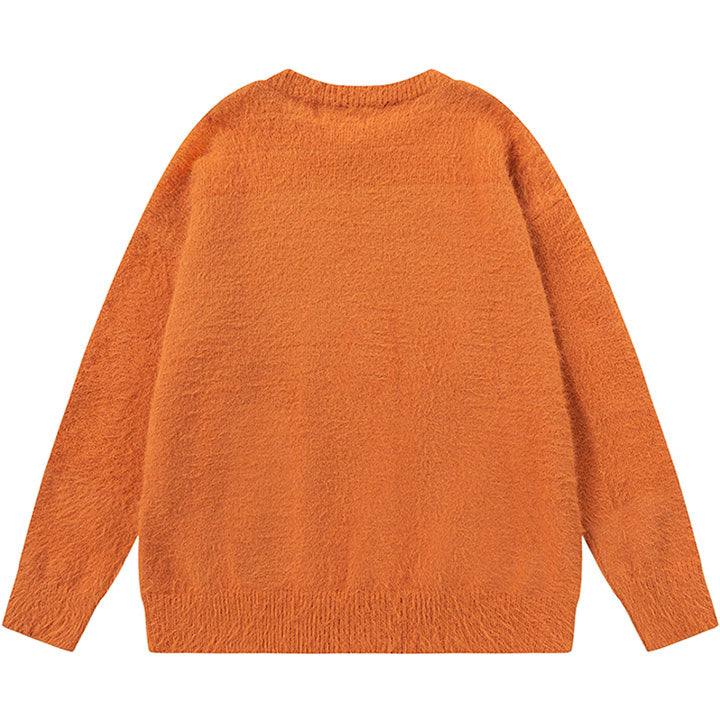 LEMANDIK® Spooky Halloween Knit Sweater Ghost and Pumpkin