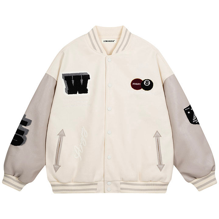 Embroideried W letterman jacket