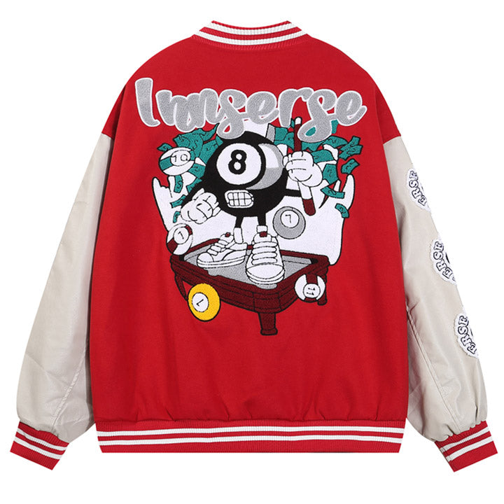 high school varsity jacket with 8 ball 