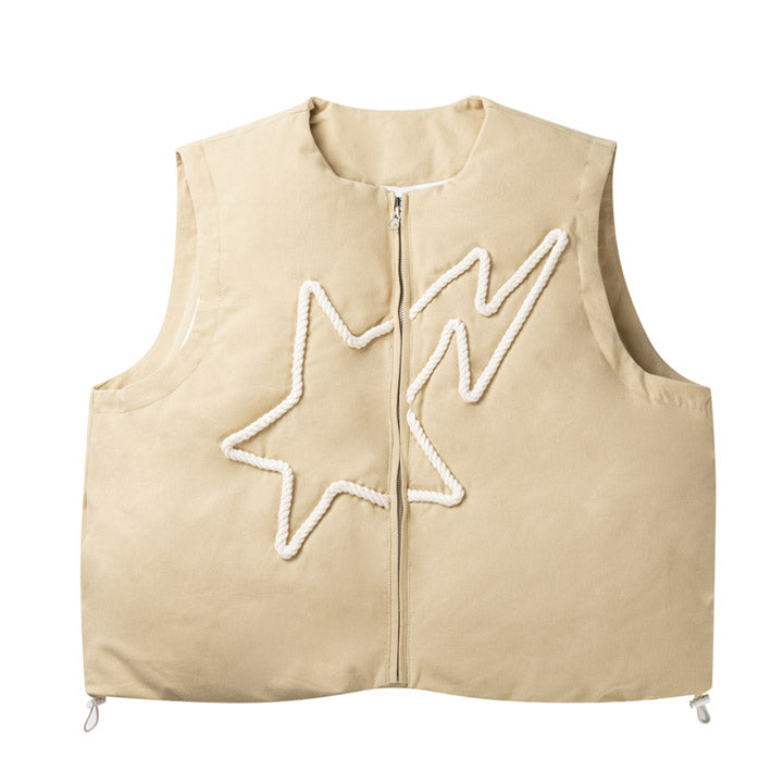 LEMANDIK® Winter Quilted Vest Embroidery Star