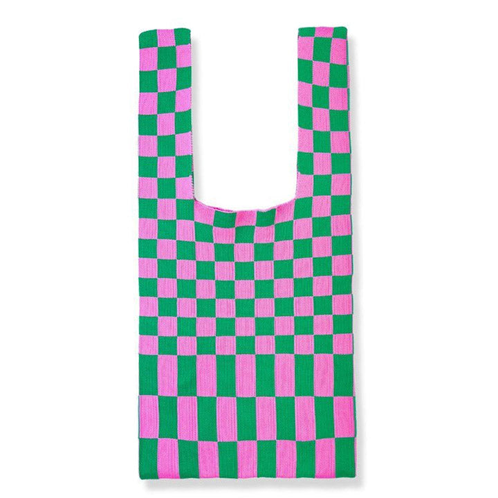 LEMANDIK® Checkerboard Knitted Handbag