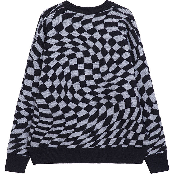 irregular checkerboard sweater