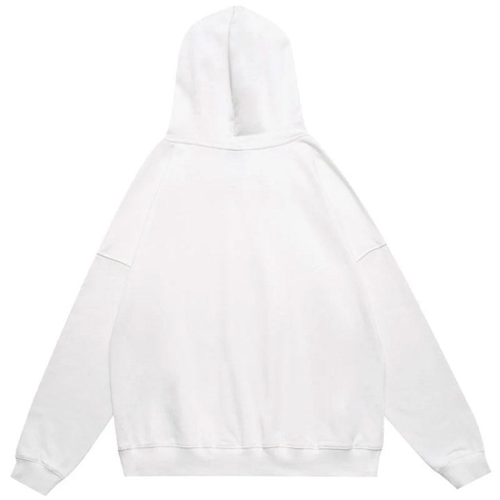 cherry pattern white hoodie