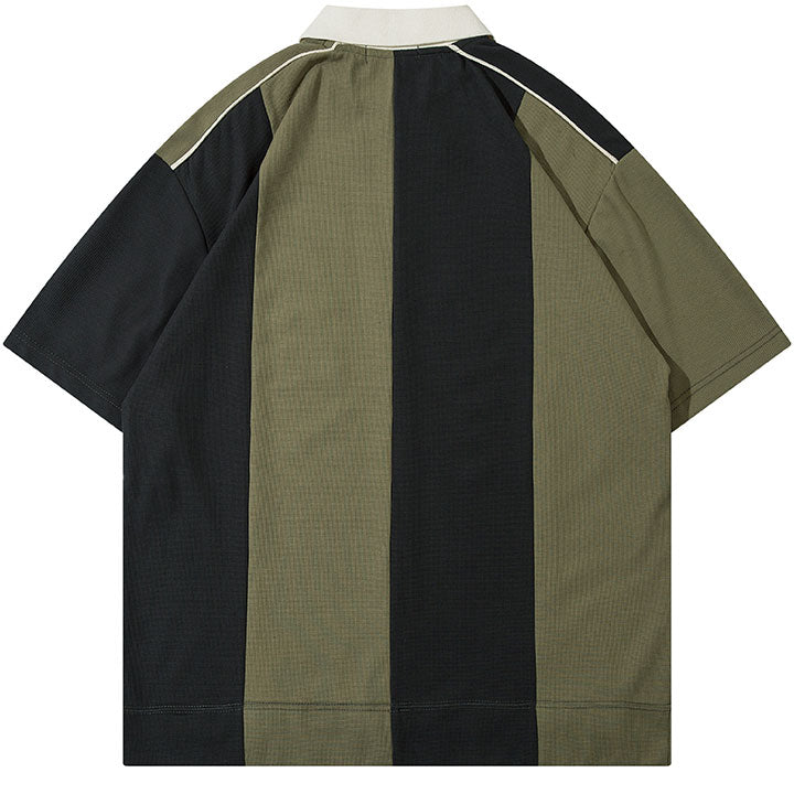 patchwork polo jersey t-shirt