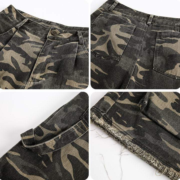 baggy style camo shorts