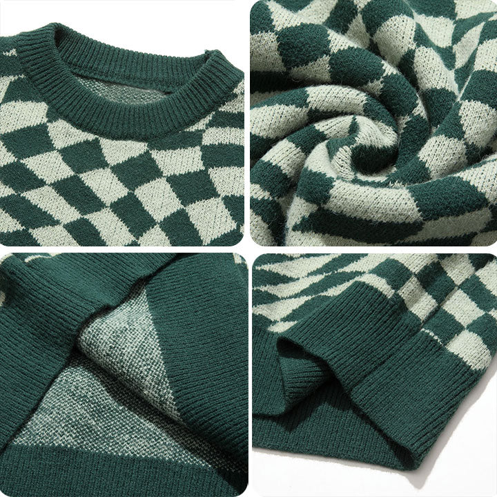full plaid pattern sweater
