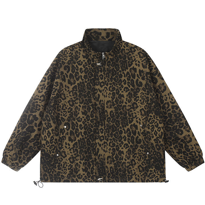 lapel leopard print jacket