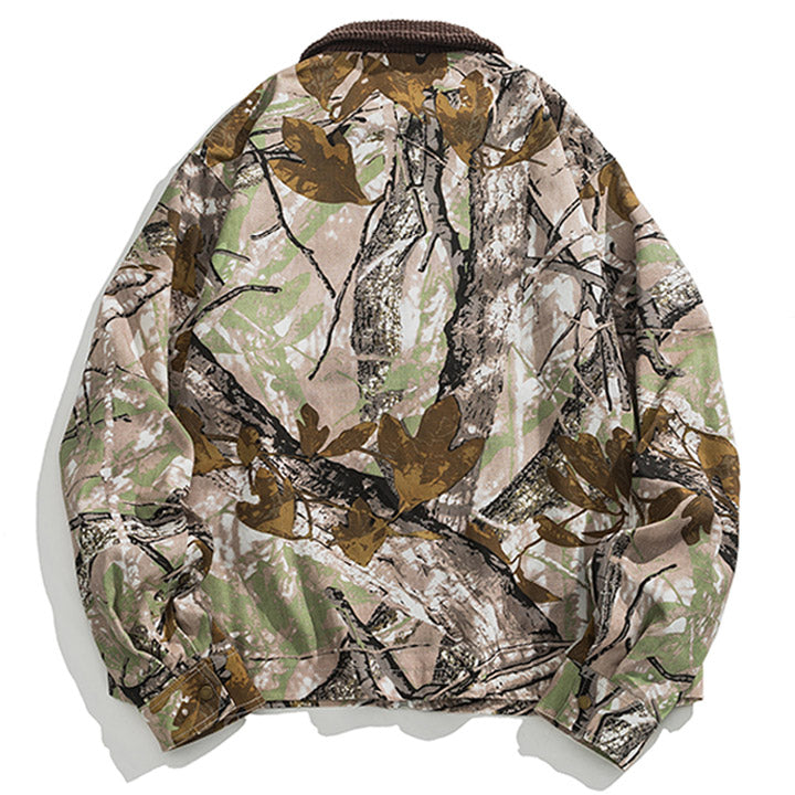 baggy camo jacket with leaf jacket