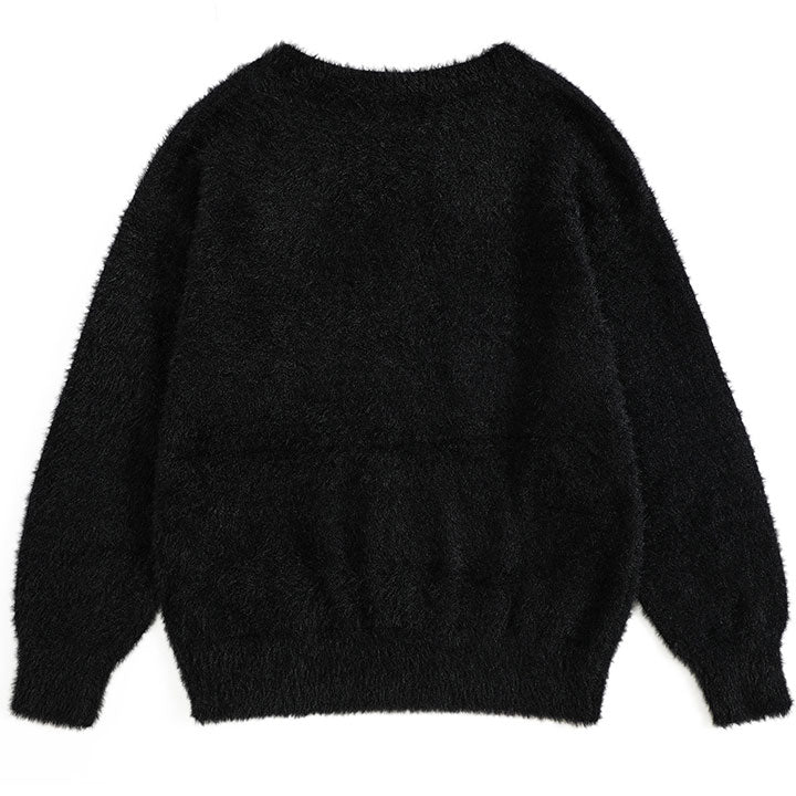 graphic mohair sweater devil ghost