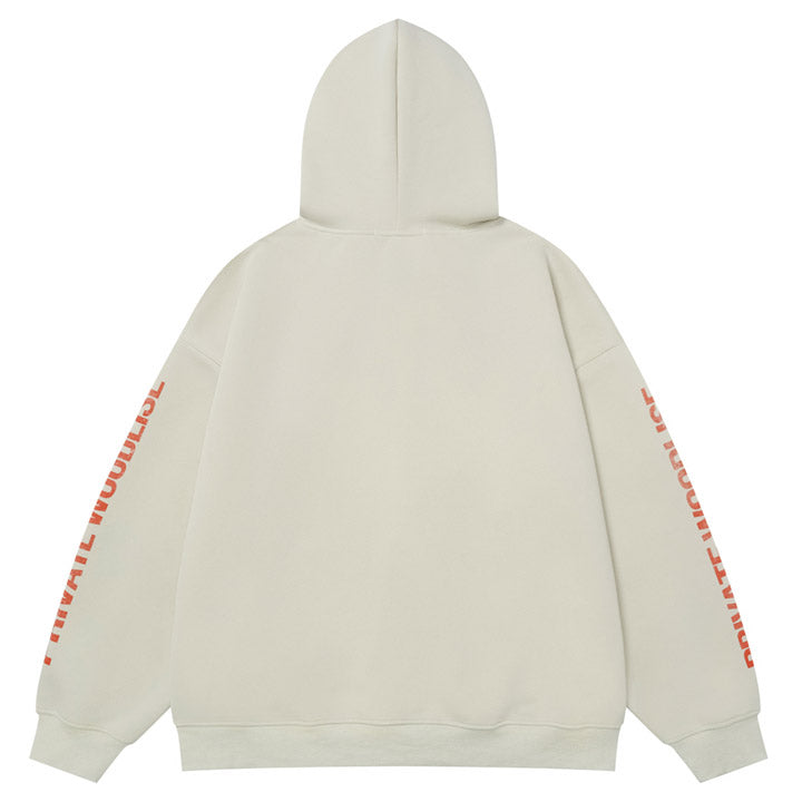 streetwear zipper hoodie letter print