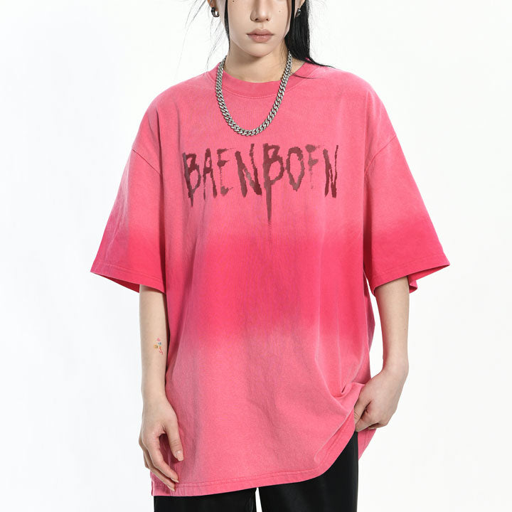 loose style letter print T-shirt