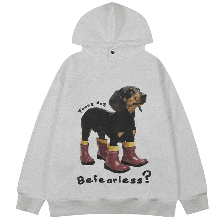 graphic hoodie with cute dachshund dog