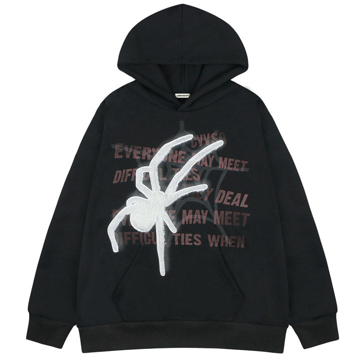 Y2K hoodie with spider and letter