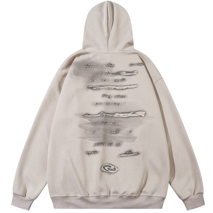 grey Y2K graphic hoodie