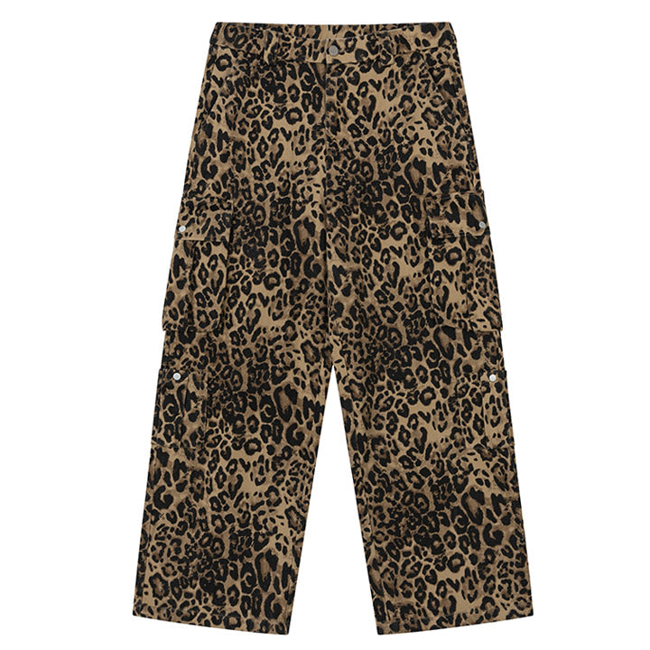 Utility Pants with Leopard Print