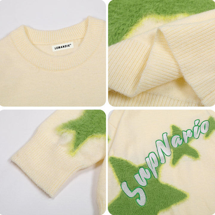 soft wear sweater with mohair star