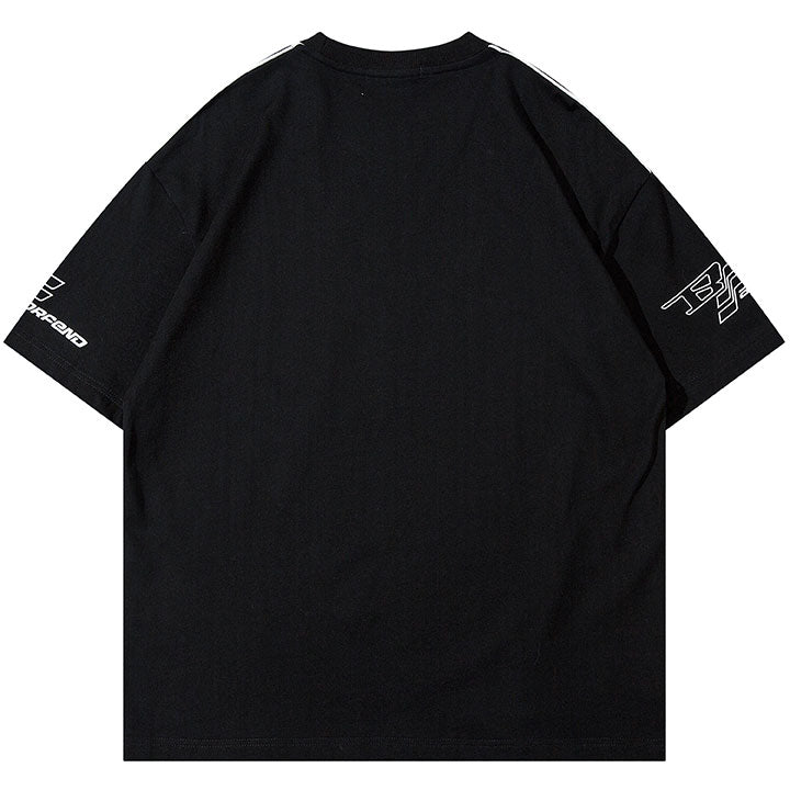 black graphic t-shirt