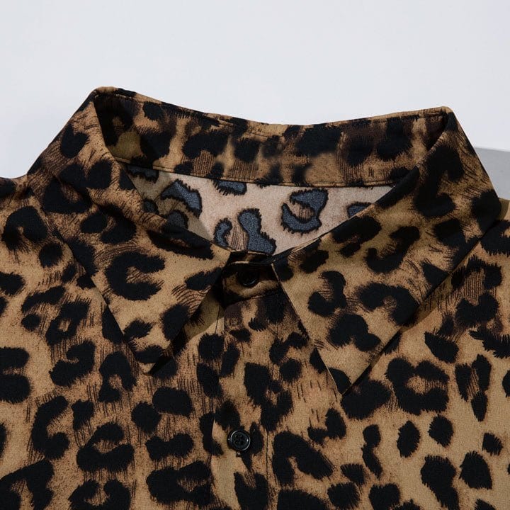 leopard print button up shirt