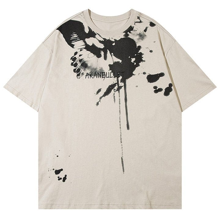 ink splash butterfly t - shirt