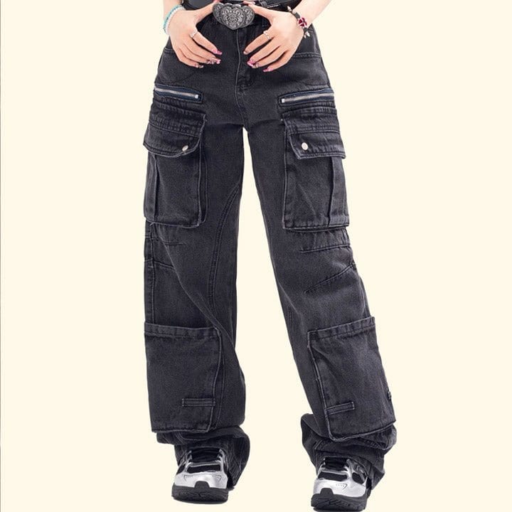 multi pocket cargo jeans