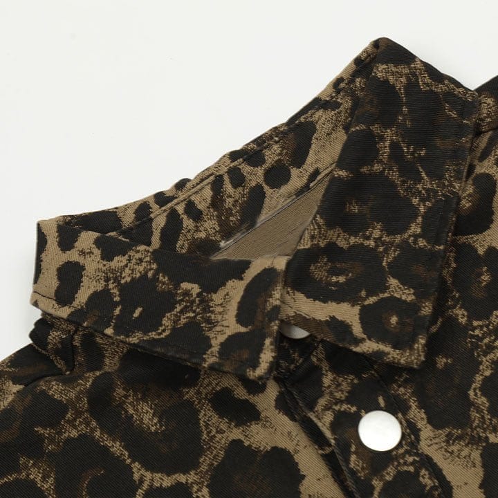 cheetah button down shirt