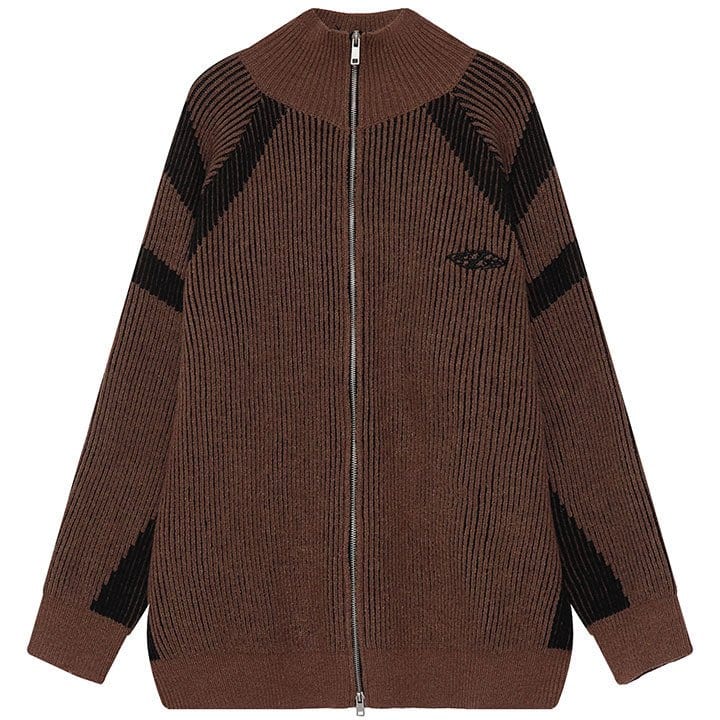 Y2K contrast zipp-up sweater