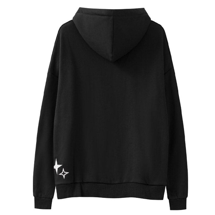 baggy style embroidery cross hoodie