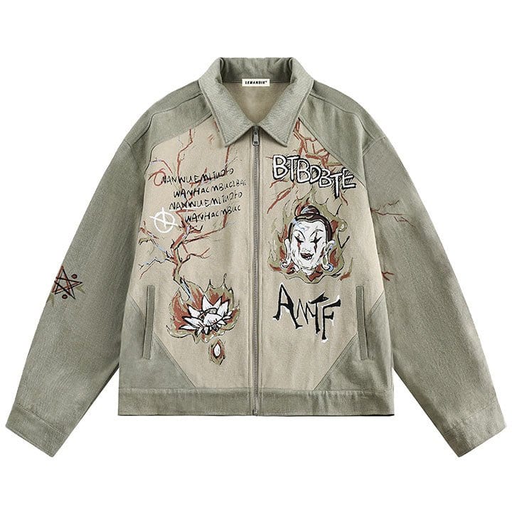 Abstract graffiti lapel jacket