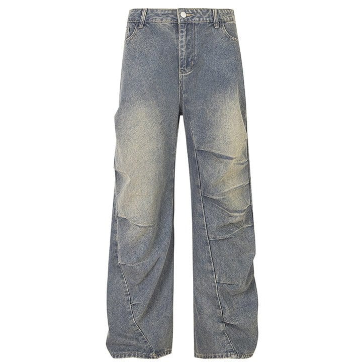 twisted seam straight leg jeans