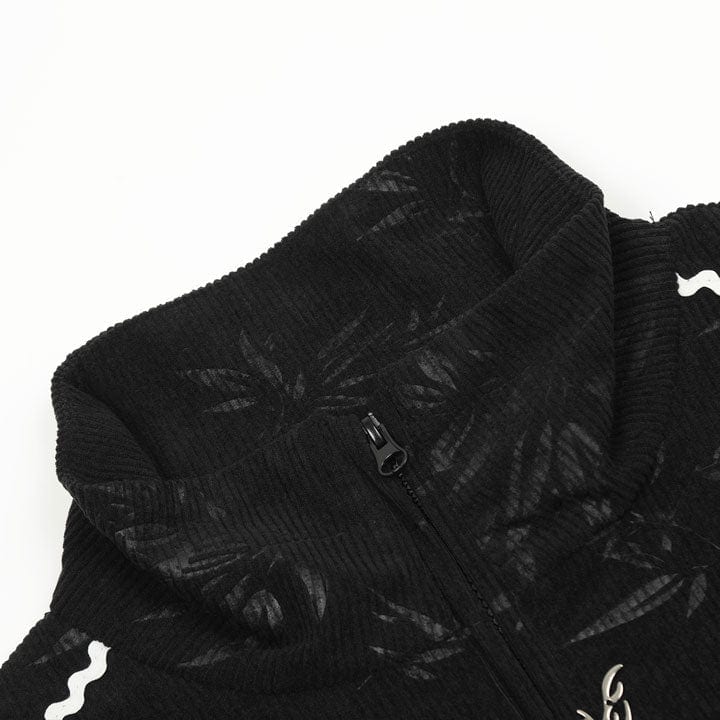 corduroy jacket bamboo leaf print