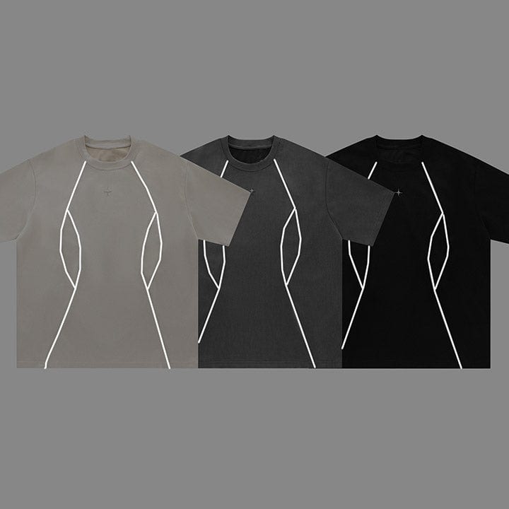 suede t - shirt with reflective stripes