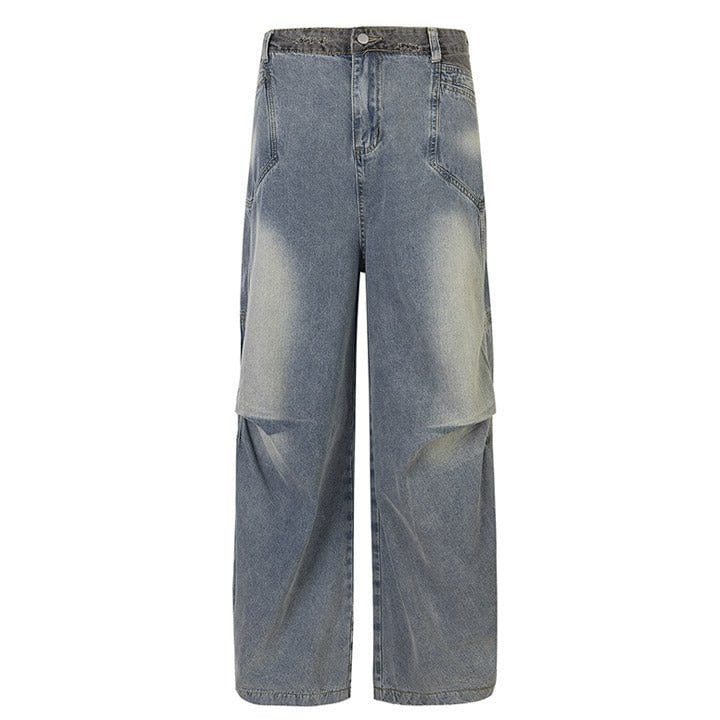 pleated knee jeans